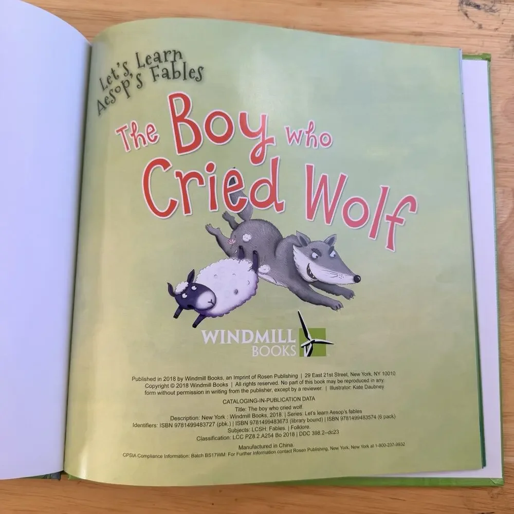 The Boy Who Cried Wolf Lets Learn Aesops Fables Hardcover Book Library Binding